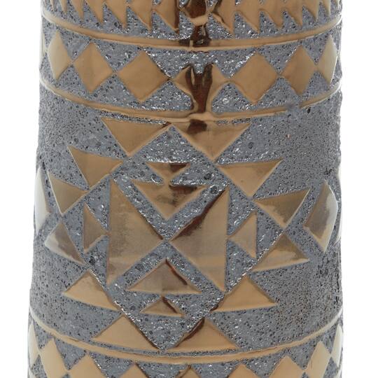 Gold Porcelain Contemporary Vase 18" x 8" x 8"